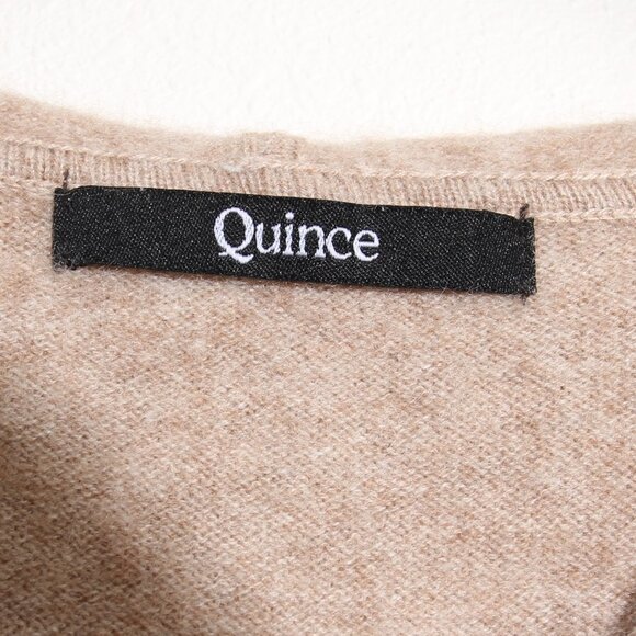 Quince 100% Mongolian Cashmere Full-Zip Hoodie Sweater Oatmeal Tan Size Small - Picture 15 of 16